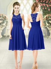 Royal Blue Prom Party Dress Prom and Party with Lace Scoop Sleeveless Zipper