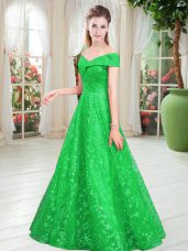 Best Green Sleeveless Lace Lace Up Homecoming Dress for Prom and Party