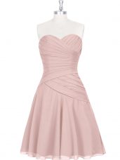 Stylish Pink Sleeveless Zipper Prom Dresses for Prom and Party