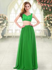 Sleeveless Beading and Lace Zipper Prom Evening Gown