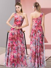 Ideal Floor Length Empire Sleeveless Multi-color Evening Dress Zipper