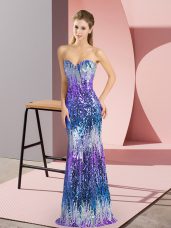 Sweetheart Sleeveless Lace Up Sequins Prom Evening Gown in Multi-color