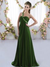 Artistic Olive Green Sleeveless Beading Lace Up Quinceanera Court Dresses