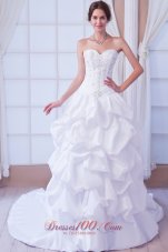 Princess Sweetheart Ball Gown Taffeta Spring Wedding Gown