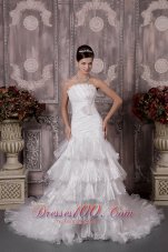 Layered Wedding Dress Strapless Court Train Discount