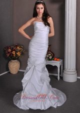 Mermaid Pick-ups Wedding Dress Ruched For Cheap
