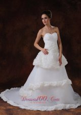 Rolling Flowers Luxurious Strapless A-Line Wedding Gown