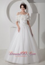 Beautiful A-line Straps Wedding Dress Tulle Appliques