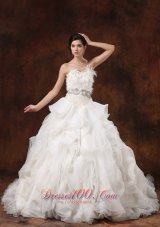 Ruffled Layers Feather Ball Gown Bridal Dresses
