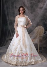Wonderful Bridal Dresses Strapless Satin Embriodery
