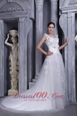 Elegant Square Tulle Lace Wedding Dress 2013
