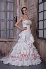 Attractive Strapless Ruffled Layers Wedding Dress