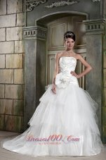 High Quality Strapless Wedding Dress Tulle and Taffeta