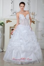 Sweetheart Embroidery Organza Bridal Dress