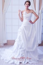 Sweetheart Taffeta Appliques Wedding Gowns For Gustomers