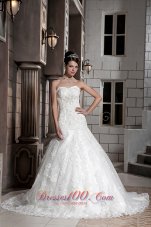 Sweetheart Lace Beading Chapel Train Bridal Wedding Gown