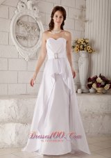 Dressy Satin Sweetheart Floor-length Bridal Wedding Gown Belt