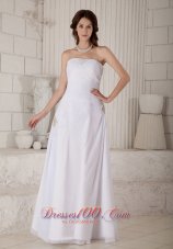 Floor-length Chiffon Bridal Gown Ruch And Beading Strapless