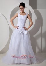 Scoop Neck Court Train Princess Bridal Gown With Tulle