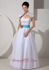 Sweetheart Sash A-line Bridal Wedding Dress Taffeta
