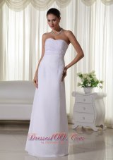 Sweetheart Chiffon Floor-length Wedding Dress With Ruch