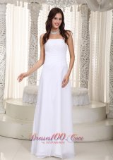 Strapless Empire Chiffon Floor-length Wedding Gown With Beading