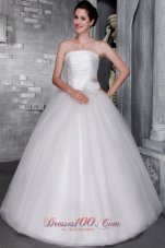 Strapless Hand Made Flower Bridal Gown Princess Floor-length