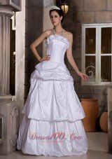 Princess Strapless Bridal Wedding Dress Taffeta Pick-ups