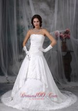Strapless Princess Bridal Gown Court Train Lace Decorated