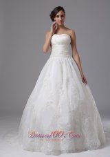 Tulle Ball Gown Sweetheart Bridal Dress Ruched Appliques
