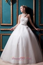 Ivory Wedding Gown Dress Beaded bodice Satin and Tulle