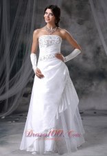 Appliques With Beading Decorated Up Bodice Wedding Dress