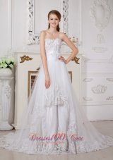 Lace Church Wedding Dress Princess Sweetheart Court