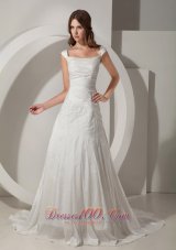 Sheath Straps Wedding Bridal Dress Court Train Lace up
