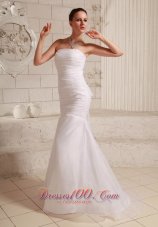 Simply Mermaid Wedding Dress Organza and Taffeta Low Cost