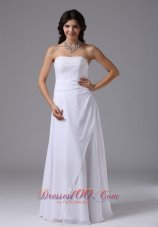 Strapless Custom Made Cheap Beach Wedding Bridal Dress