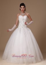 Appliques Crystal Church Wedding Dress for Custom Made