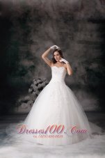 Sweetheart Ball Gown Wedding Dress Dreamy Appliques Court