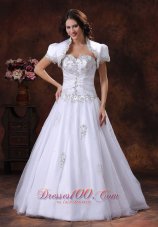 Sweetheart Embroidery A Line Wedding Bridal Gown Dress