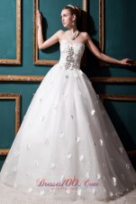 Ball Gown Beaded Sweetheart Appliques Wedding Dresses