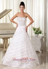Spaghetti Strap Beaded Wedding Dress Embroidery