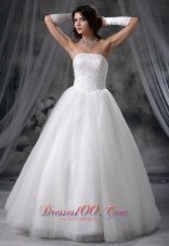 Beaded Tulle Ball Gown Strapless Wedding Gowns