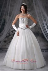 Ball Gown Beaded Wedding Dress With Gloves