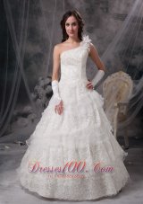 One Shoulder Lace Wedding Dress For Brides