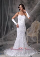Mermaid Lace Beaded Sweetheart Court Wedding Dress