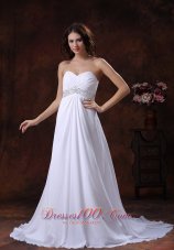 Beaded Sweetheart Wedding Dress With Brush Train