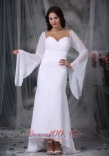 Sweetheart High-low Chiffon Ruch Bridal Dress