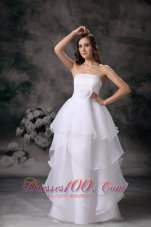 Modest Strapless Inexpensive Wedding Dress Discounted