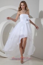 Sassy A-line Princess Bow Short Wedding Dress High-low