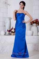 Royal Blue Gather Mother Of The Bride Dress Strapless Ruch
